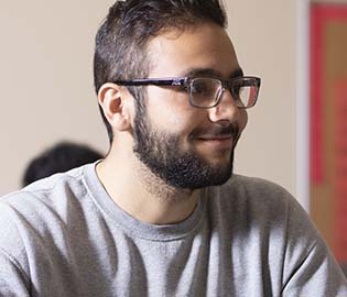 Male student smiling