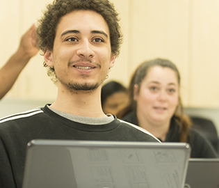 Student in a classroom