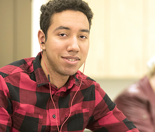 Student at a computer