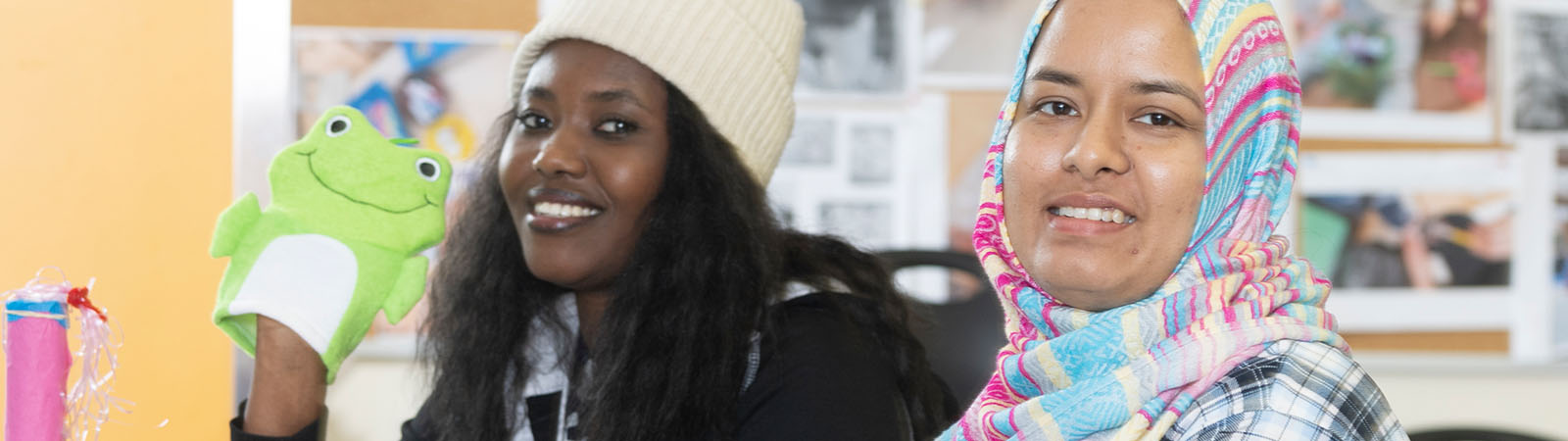 Two students in Child Care Classroom